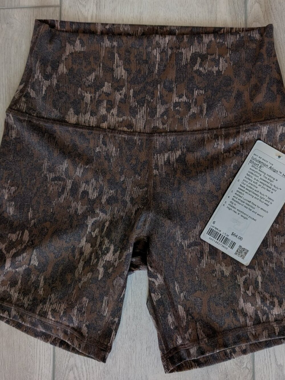 NWT Rare Lululemon Align HR Short 6" Truleopard Max Brown Multi Size 6 - Picture 2 of 10